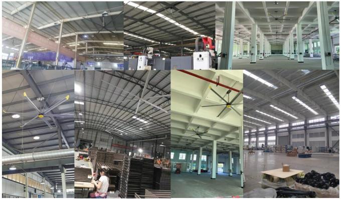 16 قدم 58 دورة في الدقيقة Pmsm HVLS الصناعية الكبيرة المروحة السقفية للمستودع والمصنع 10