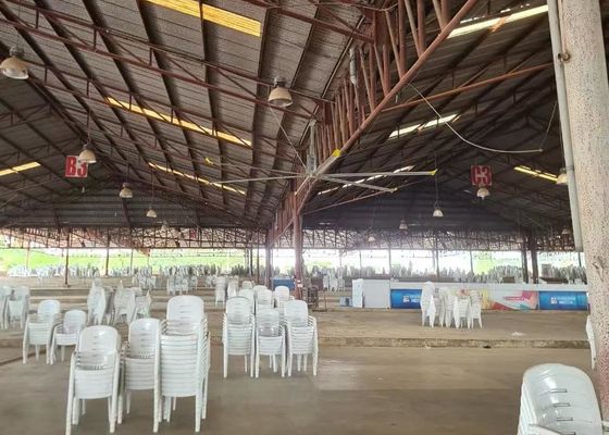 سعر جيد مبرد الهواء الأفقي مروحة السقف HVLS مروحة السقف الصناعية 24 قدم ODM الانترنت