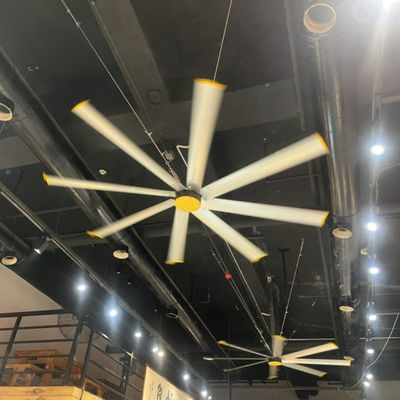 سعر جيد تحكم HVLS أجهزة تداول الهواء الصناعية مع مستوى ضوضاء منخفض ≤38db الانترنت