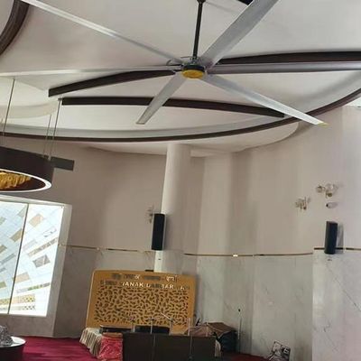 سعر جيد 6.1M / 20FT مروحة تهوية محرك مغناطيس دائم متزامن HVLS مروحة سقف صناعية كبيرة الانترنت