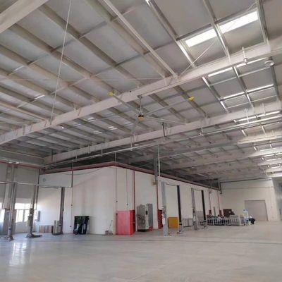 سعر جيد DX المروحة الألومنيوم 5 شفرة Pmsm المحرك HVLS المروحة السقف الصناعية المستخدمة في BYD الطاقة السيارات الانترنت