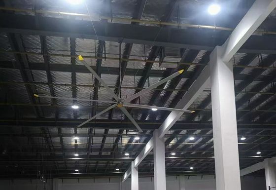 سعر جيد 24FT Pmsm توفير الطاقة HVls مروحة السقف لتبريد الهواء ووظيفة التهوية الانترنت